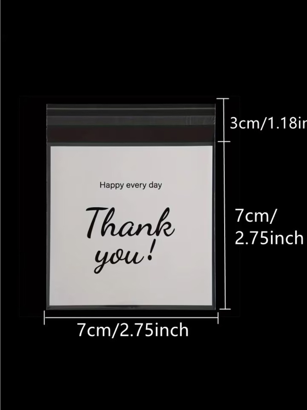 Clear Thank You Plastic Bags - 2.75 x 2.75 (Thank You Design)